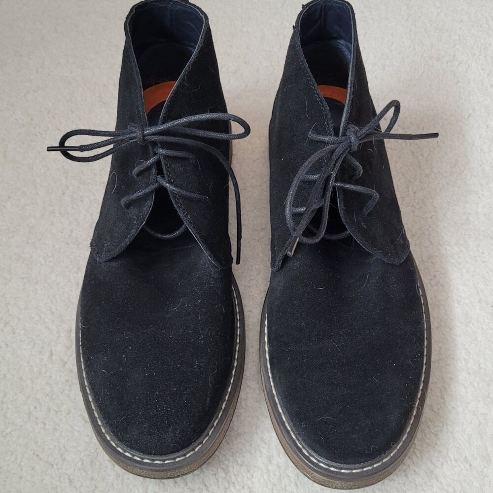 Mens Oak & Rush Black Suede Ankle Boots Size 10